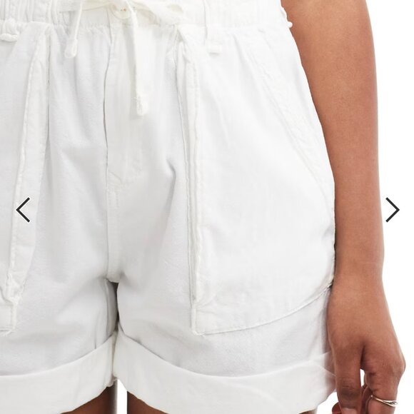 Pull&Bear paperbag waist cotton short in ecru - Picture 3 of 3